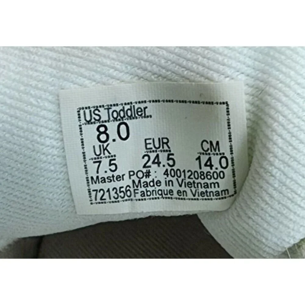 Vans Hi Top Skate Sneaker Shoes Hook & Loop Straps Pastel Check Toddler‎ Size 8